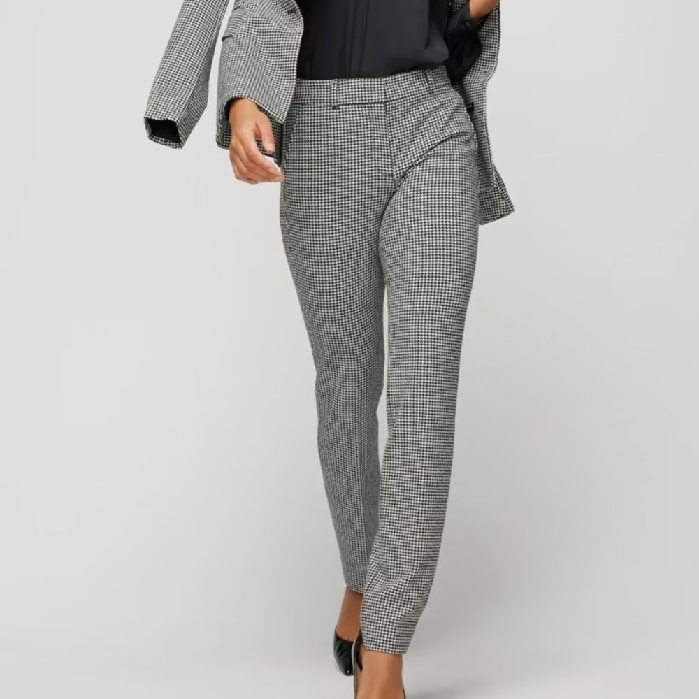 White House Black Market Black White Slim Ankle Trouser Stretch Pants 2